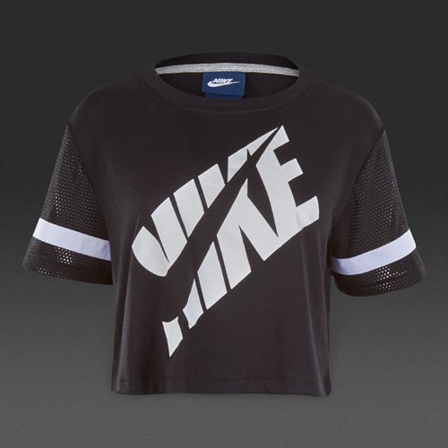 Nike Sportswear Prep Mesh Tee Black / White for Women